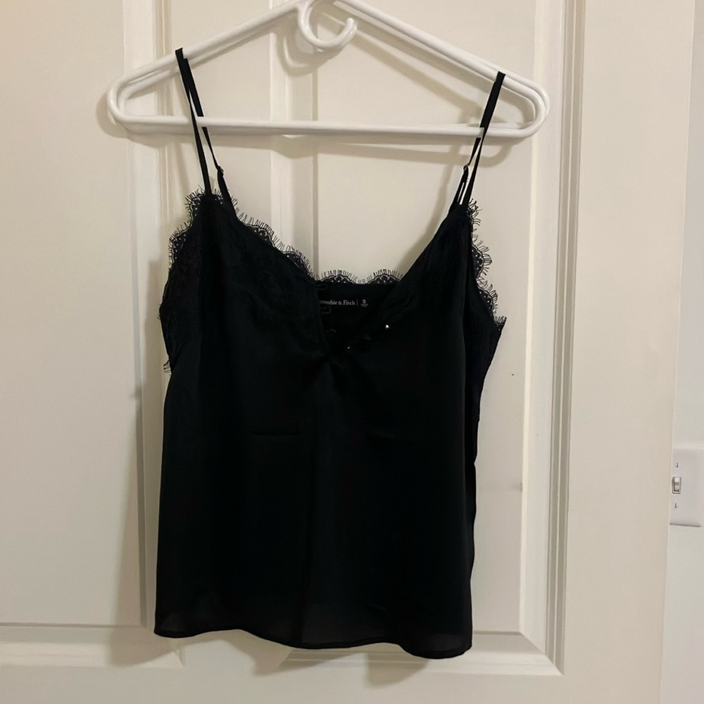Black Lace Trim Cami Top